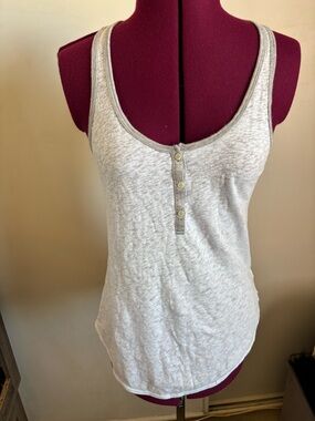NWT American Eagle Classic Heathered Scoop Neck Tank Top - Light Gray, Size XS